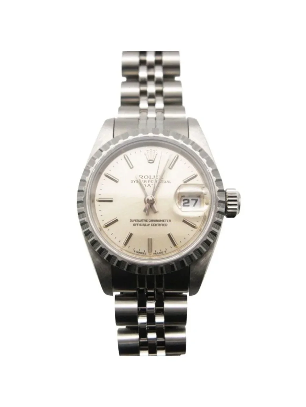 Rolex Watch Oyster Perpetual Date Automatic Winding Silver Dial Jubilee